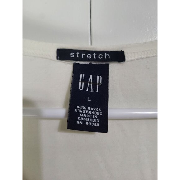 GAP Women's LG Stretch V Neck y2k Tank Top Ruffle Vintage Babydoll Feminine - Picture 4 of 7